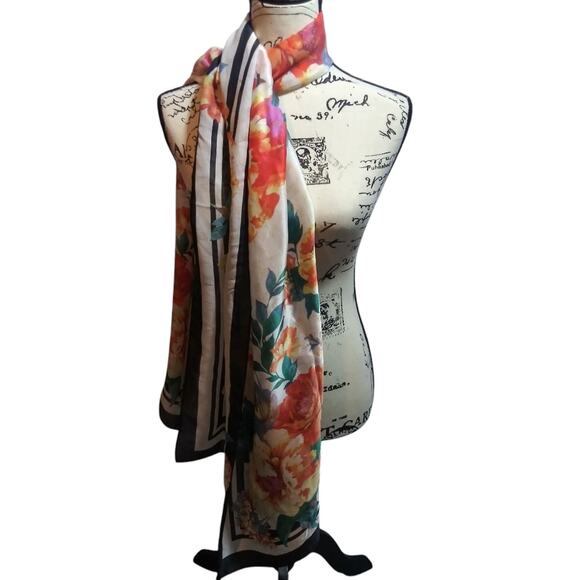 Giani Bernini Accessories - Giani Bernini GB Floral Logo Scarf Chic Slinky